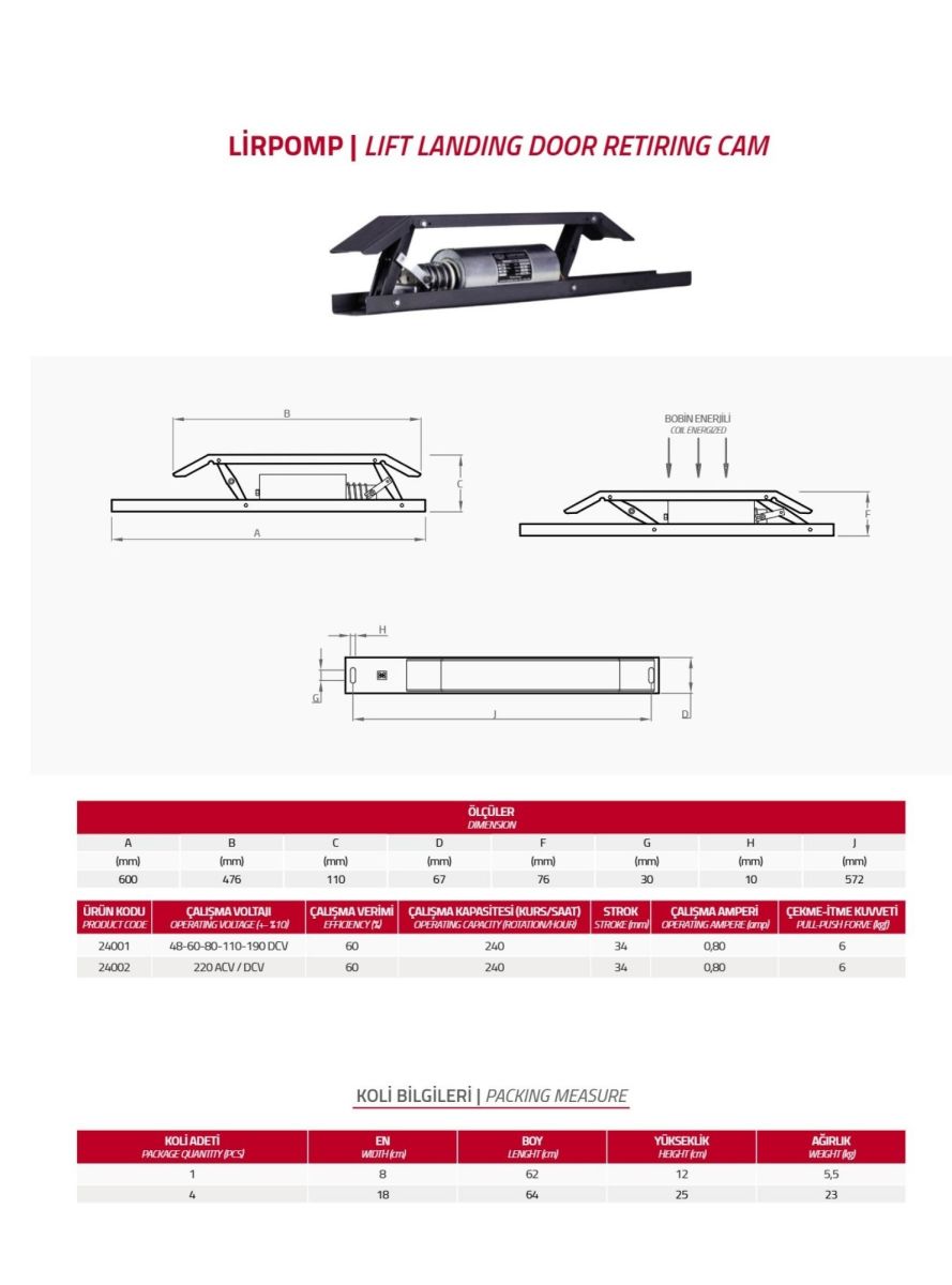 LİRPOMP ASPAR 190 V DC