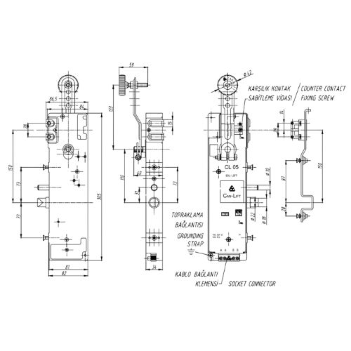 CL-05 M ÇİFT EMN.ÇİFT DİLLİ ASAN.KAT KAPI KİLİDİ SOL